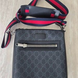 Gucci Black and Red Messenger Bag